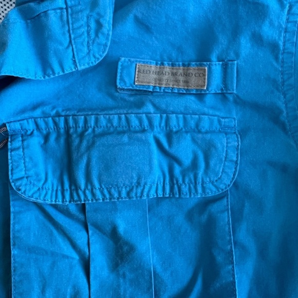 Red Head Brand Blue Button Down Vented Fishing Shirt Size 2XL - Picture 4 of 6